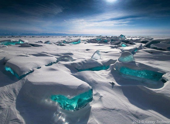 Turquoise Ice at Lake Baikal, Russia by Alexei Trofimov