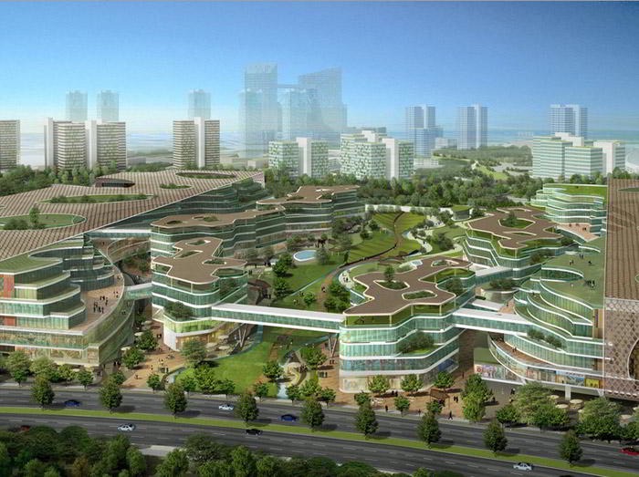 Tianjin eco city in China for 350000 residents  a birdview