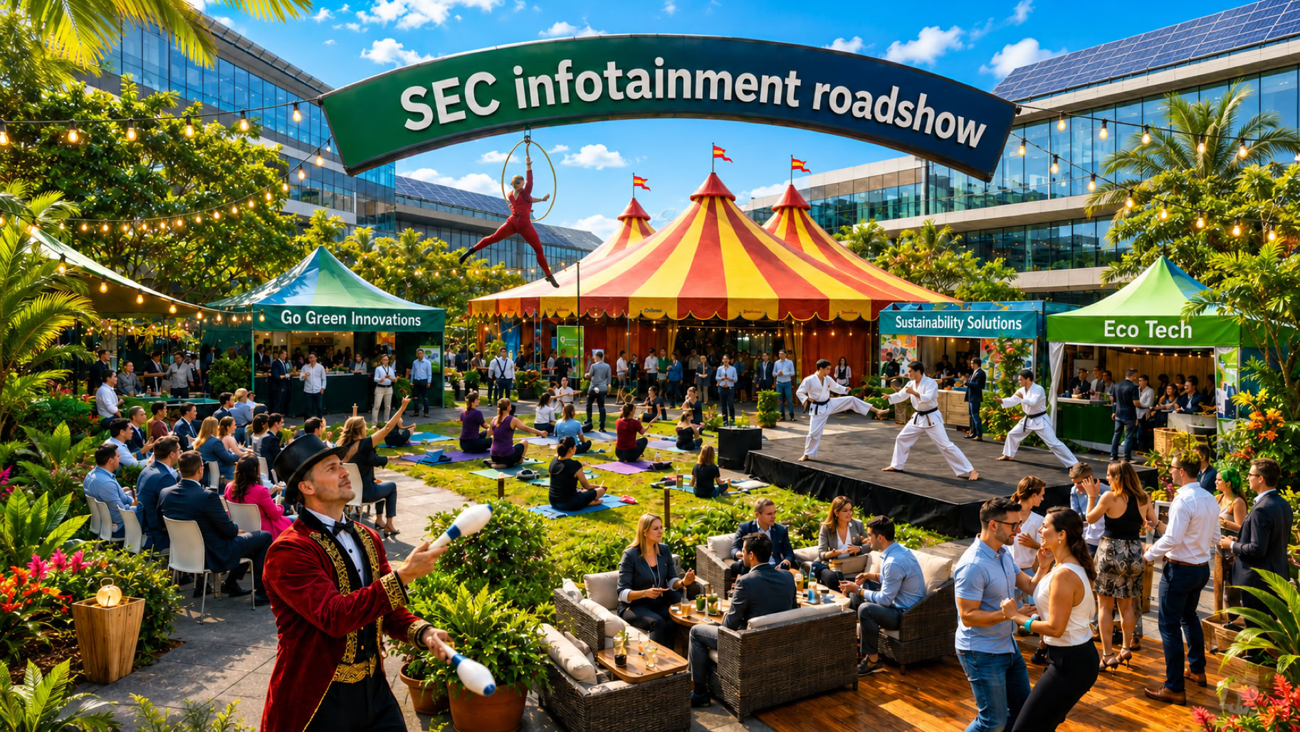 Spiritual Educative Circus Ecology-Technology Infotainment, traveling trade show, conference, with inspiring seminars and workshops.
